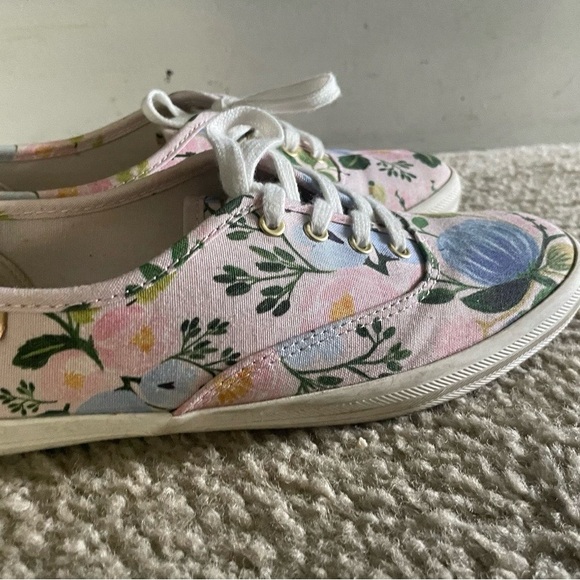 Keds Pink Floral Canvas Lace-Up Sneakers - Picture 2 of 4